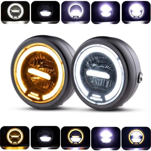 6.5 inch Universal Cafe Racer Vintage Motorcycle LED Head lamp Headlamp distance light Refit motorcycle headlight for Cafe Racer