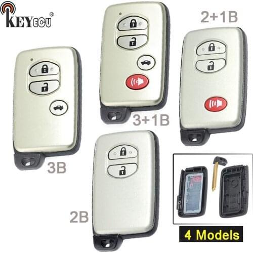 KEYECU for Toyota Prius Land Cruiser Avalon Prado Replacement Remote Car Key Shell Case Fob 2/3/2+1/3+1 Button HYQ14AAB White