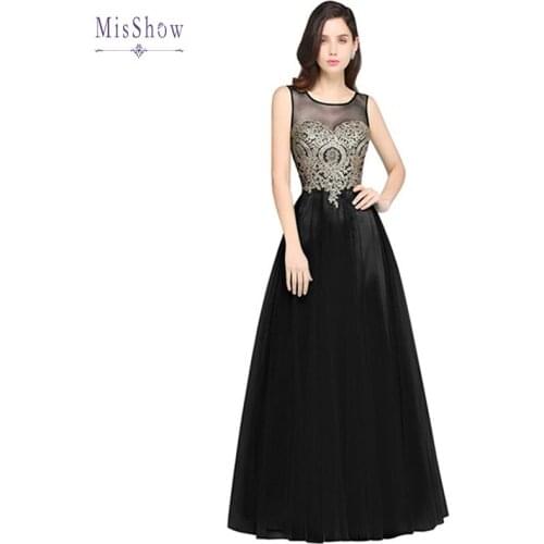 In Stock Long Evening Dresses Elegant Formal Prom Dresses Gown Appliques 24 Hours Ship Real Photos Vestido De Festa