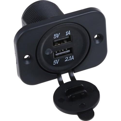 1pc 12V 5.9x 4 x 4.7cm Car Universal Waterproof Dual 2 USB Car Cigarettes Lighter Socket Splitter Charger Power Adapter Outlet