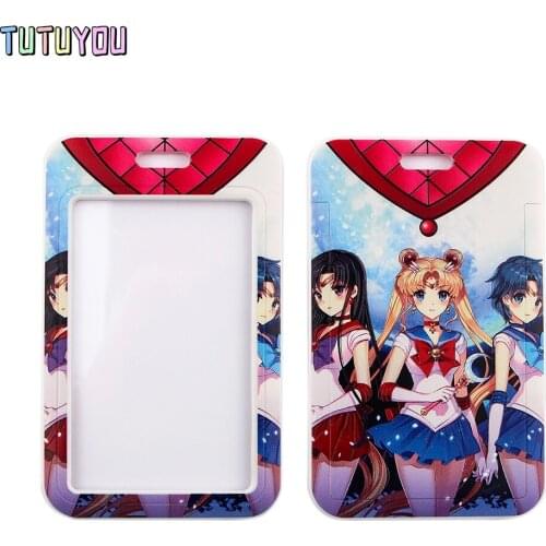 1pc PC2715 Anime Girl Lanyard Card Holder Student Hanging Neck Mobile Phone Lanyard Badge Subway Access Card Holder