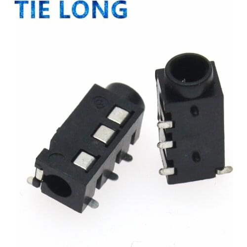 10PCS 3.5mm jack Female Audio Connector 4 Pin DIP Headphone Jack Socket PJ-320A PJ320A Audio Interface Audio Jack Black