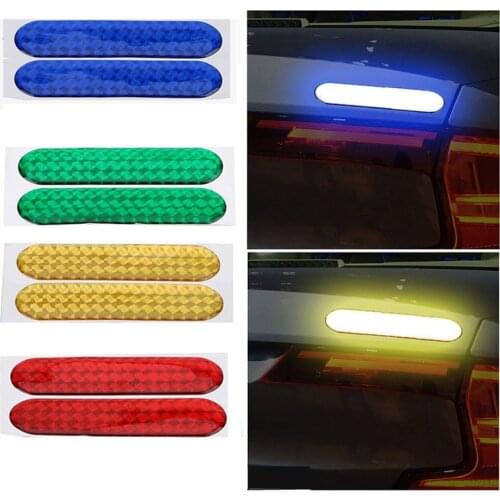 2pcs/pack Car Reflective Sticker Door Sticker Decal Warning Tape Reflective Strips 4 Colors Safety Mark reflector Car stickers
