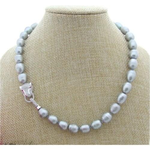 2017 charming STUNNING 12MM SOUTH SEA SILVER white / GREY pink / black PEARL NECKLACE 18 INCH