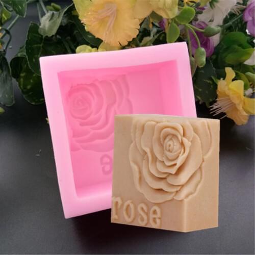 2018 New Rose Silicone Soap Mold Candle Mold 3D Flower Silicone Molds for Soap Cake Chocolate Crafts Making
