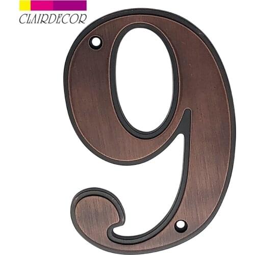 5 in 127mm Big House Number Door Address Number Zinc Alloy Screw Mounted Outdoor Address Sign #0-9 Aged bronze Color