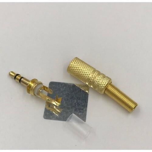 6 Pieces 3.5mm/1/8 Stereo Male Plug Audio Cable Connector w/Spring Coax Cable Audio Solder Adapter Gold Plated