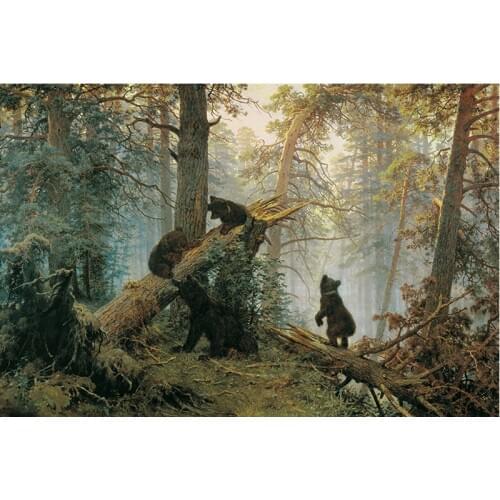 GLymg DIY Diamond Craft Painting Full Drill 5D Diamond Embroidery Morning In A Pine Forest Mosaic Gift Diamond Wall Arts Decor