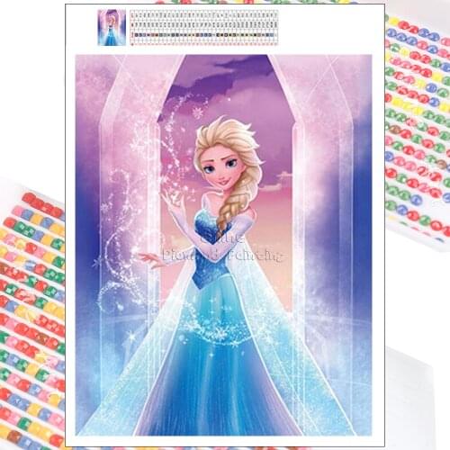 Diamond Painting Disney Princess 5D DIY Cartoon Frozen Elsa Sister Full Drill Mosaic Embroidery Cross Stitch Art Home Decoration