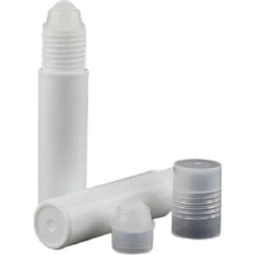 10ML White Plastic Roll on Bottle Essential Oil Perfume Packaging Bottle Cosmetics Sample Body Cream