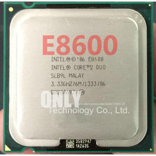 Free shipping For Intel Core 2 Duo E8600 CPU Processor (3.33Ghz/ 6M /1333GHz) Socket 775
