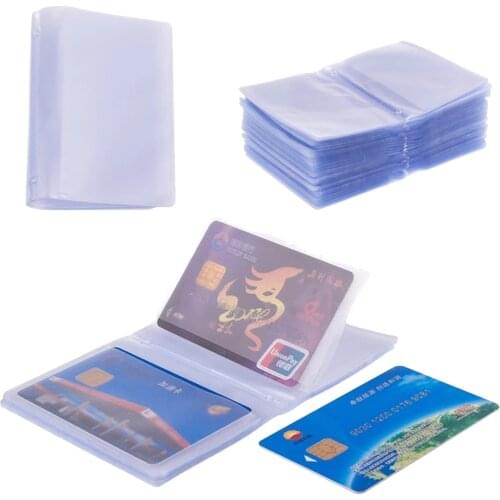 Semi Transparent Card Holder Inside Bags Pvc Folded Credit Card Pockets Plastic Card Holder Inner Pages Office Supplies