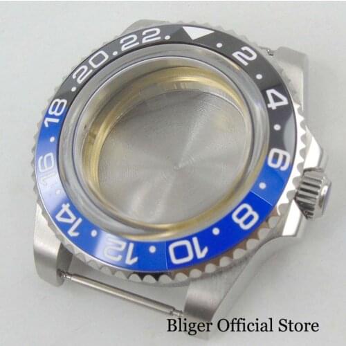 Mens Watch Case With Ceremic Bezel Stainless Steel Case 40mm Fit for MIYOTA Movement ETA 2836