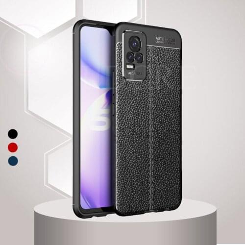 For Vivo V21e Case Silicone Leather Texture Armor Bumper Pattern Housings Soft Cover For Vivo V21e Case for Vivo V21 V21E 4G 5G