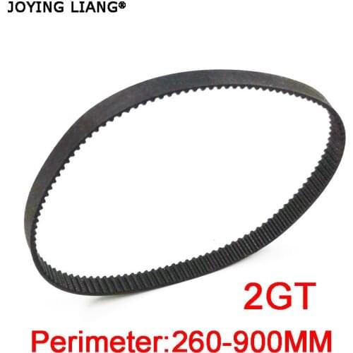 2GT Black Timing Belt 6mm Width Perimeter 269-900mm Closed Loop Synchronous Belt Transmission Parts Accessories