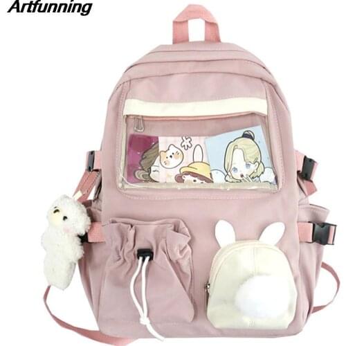 Artfunning Cute Children school bag for Teenager Girls High School backpacks kids Orthopedic schoolbags Mochila Infantil