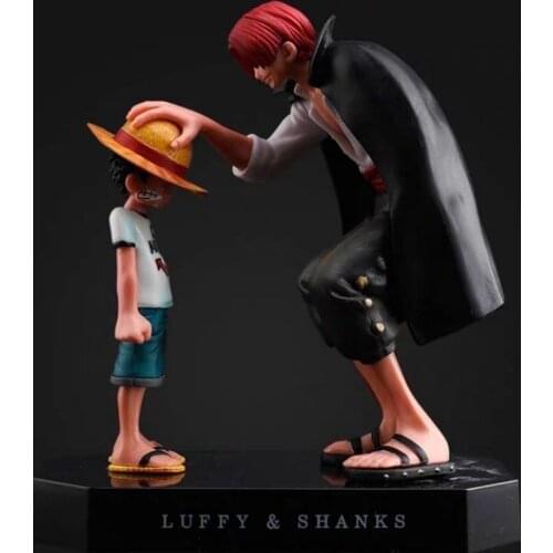 Anime Figure One Piece Childhood Monkey D Luffy Figure Straw Hat Luffy Red Hat Shanks Action Figure Collectible Model Dolls