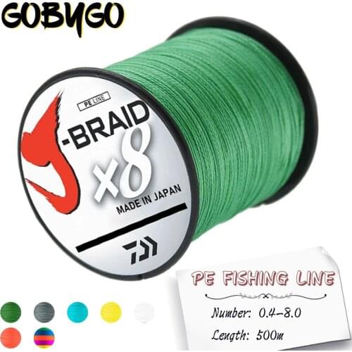 Hot Sale Japan Daiwa Fishing Line 500M 8 Strand PE Fishing Line Super Strong Abrasion Resistance Multifilament Fishing Line