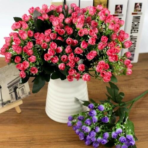 7 Colors 36 Heads Artificial Rose Bouquet Silk Fake Flowers Wedding Decoration Fake Flowers Christmas Decoration Home Decor