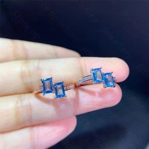 Ladies Fashion Natural Topaz 925 Silver Ring Changeable and Colorful Jewelry Birthday Gift