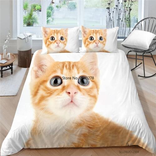 3D Print Bedding Set Cat Printing Cute Duvet Cover For Kids Adult Queen King Size Hot Selling Animals Pets Design Comforter