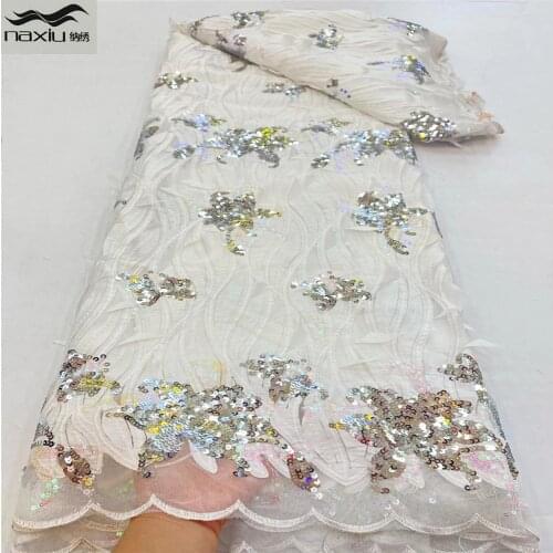 Madison Sequin Lace Fabric Sequin Party Wedding Embroidery African Most Popular High Quality for Aso-ebi dress