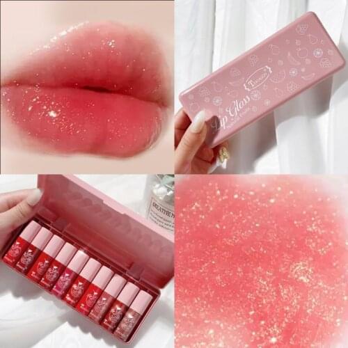 Mini Lip Gloss Moisturizing Velvet Lip Balm Long Lasting Matte Air Lip Glaze Tint Sexy Red Shiny Liquid Lipsticks Makeup TSLM2
