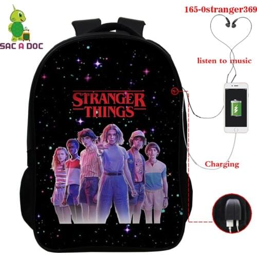 Hot Fashion New Stranger Things Backpack Multifunction Travel Usb Charging Bags Student Backpack for Teens Boys Girls School Bag