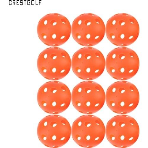 CRESTGOLF 12pcsX90mm Pickleball Plastic Airflow Hollow Indoor Practice Training Ball Baseball Golf Ball Accessories