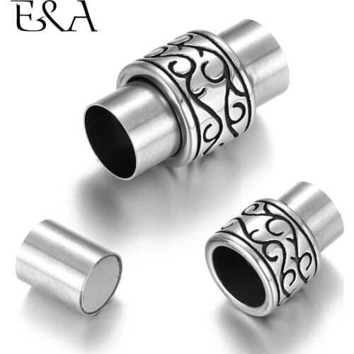 Stainless Steel Magnetic Clasp Hole 8mm Leather Cord Clasps Magnet Buckle DIY Bracelet Supplies Jewelry Making Closure Component