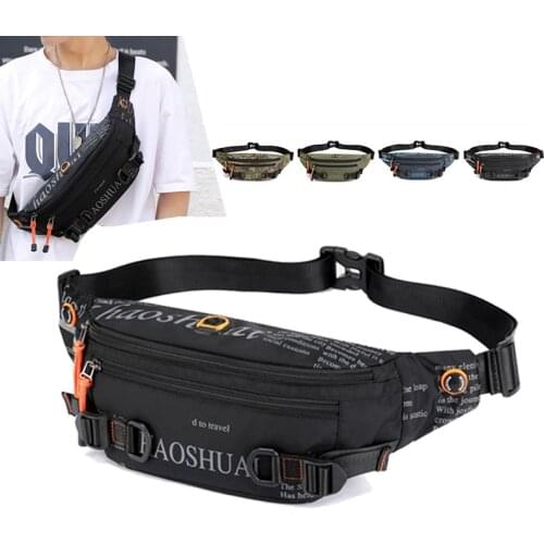 Nylon Waist Pack Hip Belt Bag for Men Military Anti-theft Running Male Travel Cross body Sling Chest Pack Bum Fanny Bag