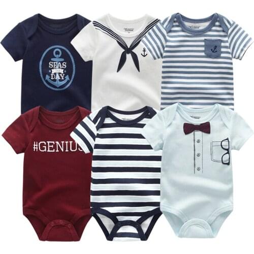 2019 Newest 6PCS/lot Baby Boy Clothes Unicorn Baby Clothing Roupa de bebe Baby Girl Clothes Bodysuit Newborn Cotton 0-12M Summer