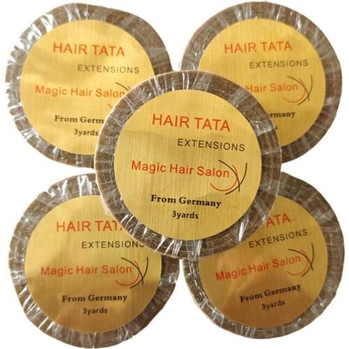 Wholesale 0.8cm/1.0cm *3 yards Hair TATA extensions tape lace front tape Magic Hair Salon from Germany for tape hair extension