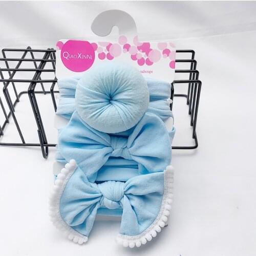 3pcs/Lot Baby Girls Headband Set Bow Knot Head Bandage Kids Toddlers Headwear Flower Hair Band Infant Clothing Accessories