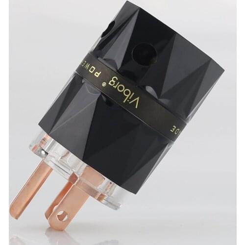Viborg VM503 Top Clear Power Plug Transparent Pure Copper Silver/Gold/Rhodium Plated Available Hi End Plug IEC Connectors
