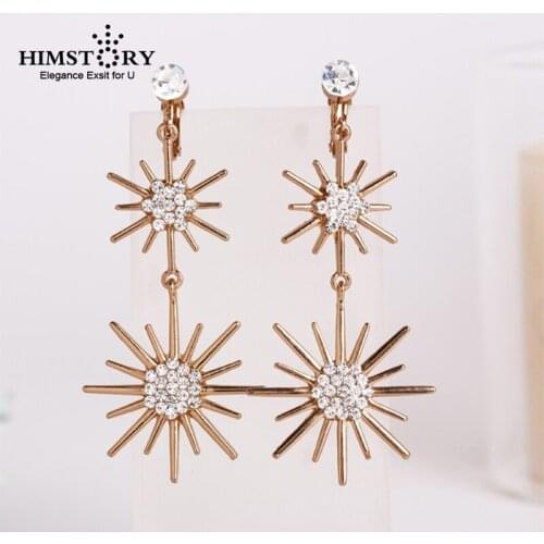 HIMSTORY Star Shape Bride Earrings Sunflower Rhinestone Earrings Fashion Korean Jewelry Earrings