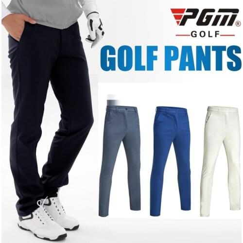 Winter Pgm Men Golf Ball Pants Plush Keep Warm Sports Trouser For Men Training Long High Stretch Straight Pants Clothing D0976