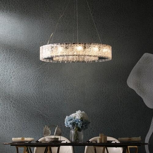 Nordic modern living room LED chandelier lighting home decoration bedroom hanging lamp light luxury restaurant glass chandelier