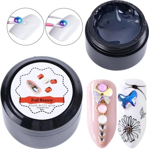 8ml Super Strong Stuck Drill Glue For Nail Art Rhinestone Crystal Beads Charms Sticky Adhesive Glue Soak Off Manicure Tool PP033