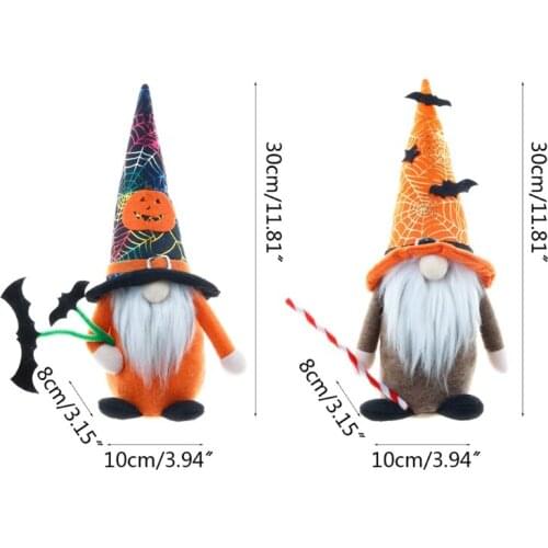 T84E Halloween Gnome Handmade Bat Tomte Nisse Swedish Elf Dwarf Home Farmhouse Kitchen Shelf Tiered Tray Decorations