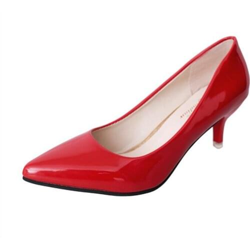 Classic Autumn spring Women Pump High Heels Single Shoes Female Summer Patent Leather Wedding Party Woman shoes Gladiator