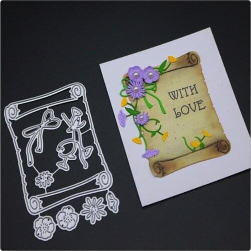 YINISE Metal Cutting Dies For Scrapbooking Stencils FLOWER FRAME Scrapbook DIY Album Cards Decoration Embossing Folder Die Cut