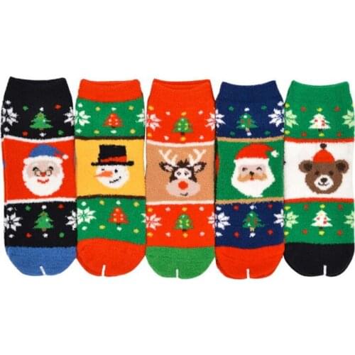 Women Socks Christmas Cute Cartoon Socks Winter New Year Santa Claus Christmas Tree Elk Colorful Comfortable Kawaii Socks