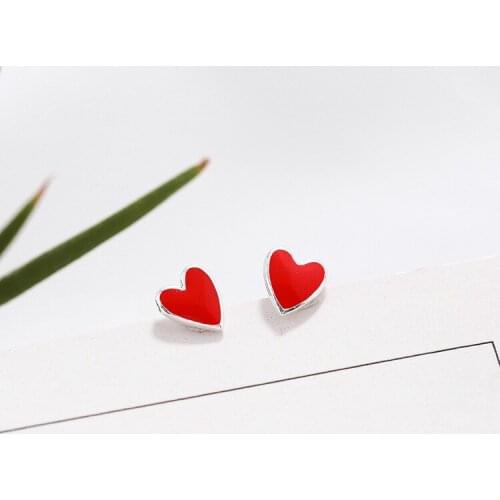 DreamySky 100% Pure Silver Color Heart Earrings For Women Girls Christmas Gift Brincos Pendientes