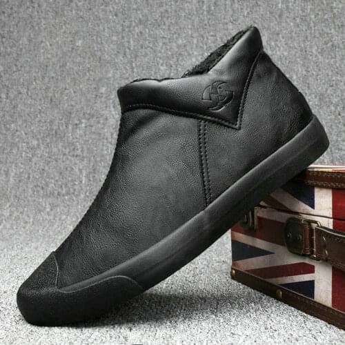 Winter Outdoor Waterproof Warm Sneakers Non-slip Rubber Fashion Low Male snow winter boots plush Mens Casual Shoes A21-7777