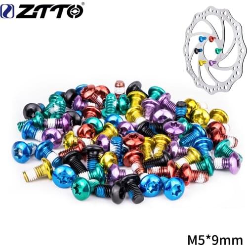 ZTTO 12 PCS MTB Road Bike Disk Brake Rotor Bolts mountain Bicycle rotor Colorful T25 Screws bolts Aluminium M5*9mm Torx Screws