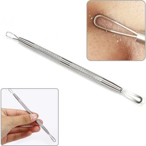 1PC Silver Acne Removal Needles Blackhead Comedone Acne Pimple Blemish Remover Tool Spoon for Face Skin Care Facial Pore Clean