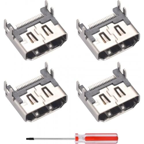 EXtremeRate 4x HDMI Port Connector Socket + 1pcs T8 Screwdriver for PS4