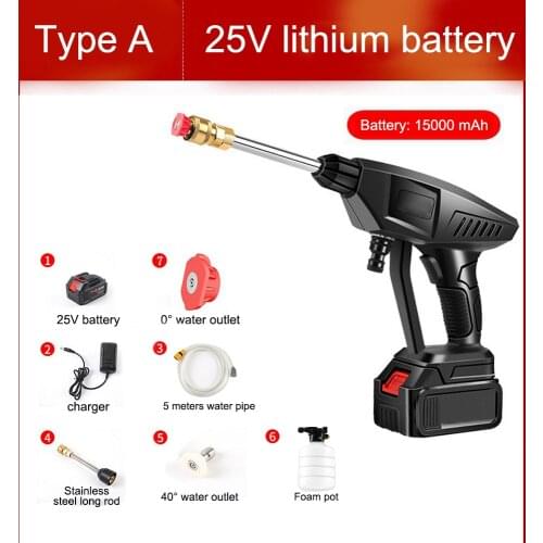 Wireless High Pressure Washer Car Wash Water Gun Portable High Pressure Washer Foam Generator Quickly Clean Home Garden Tool