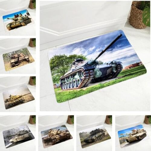 Armored Car Floor Mat for Children Room Bedroom Non-Slip Decor World War Tank Doormat Kitchen Carpet 40x60cm